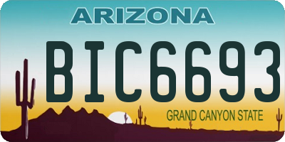 AZ license plate BIC6693