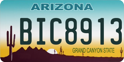 AZ license plate BIC8913