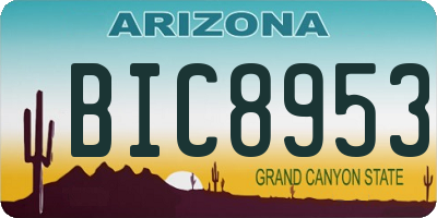 AZ license plate BIC8953