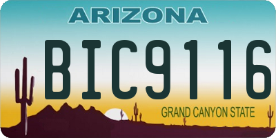 AZ license plate BIC9116