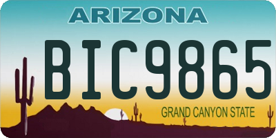 AZ license plate BIC9865