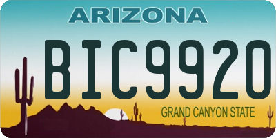 AZ license plate BIC9920