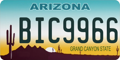 AZ license plate BIC9966