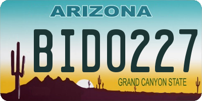 AZ license plate BID0227