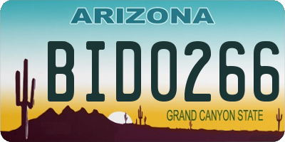 AZ license plate BID0266