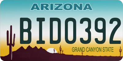 AZ license plate BID0392