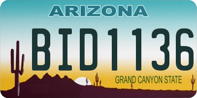 AZ license plate BID1136