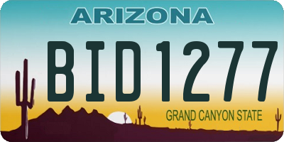 AZ license plate BID1277