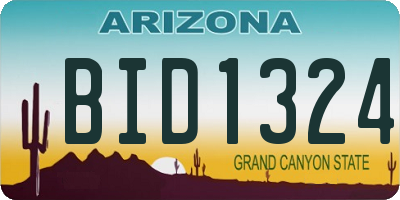 AZ license plate BID1324