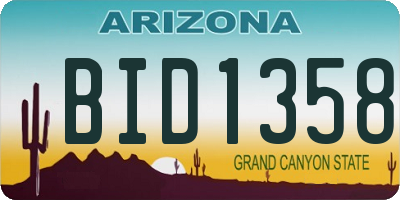 AZ license plate BID1358
