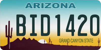 AZ license plate BID1420