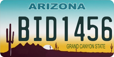 AZ license plate BID1456