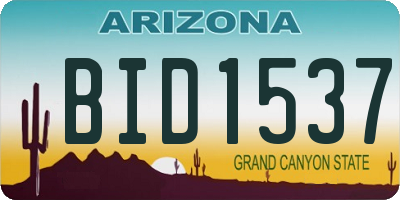 AZ license plate BID1537