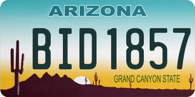 AZ license plate BID1857