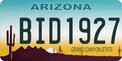 AZ license plate BID1927