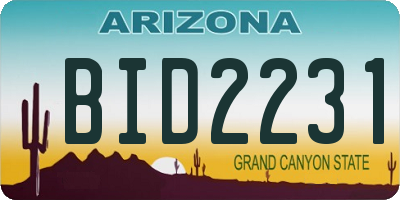 AZ license plate BID2231