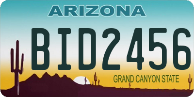 AZ license plate BID2456