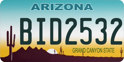 AZ license plate BID2532