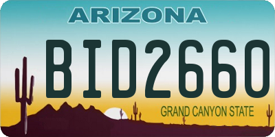 AZ license plate BID2660