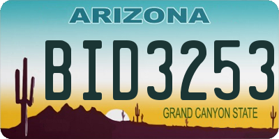 AZ license plate BID3253