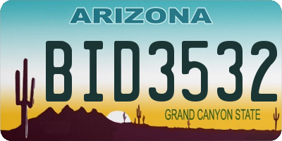 AZ license plate BID3532