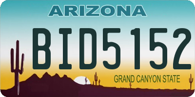 AZ license plate BID5152