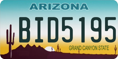 AZ license plate BID5195