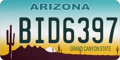 AZ license plate BID6397