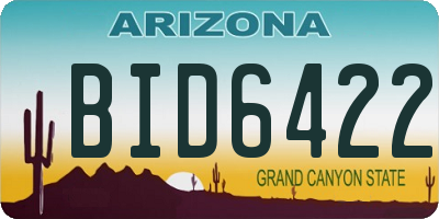 AZ license plate BID6422