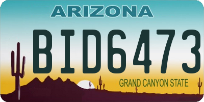 AZ license plate BID6473