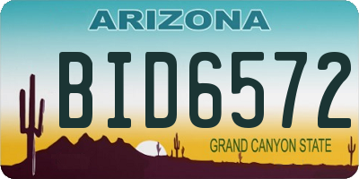 AZ license plate BID6572