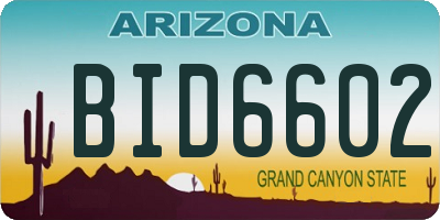 AZ license plate BID6602
