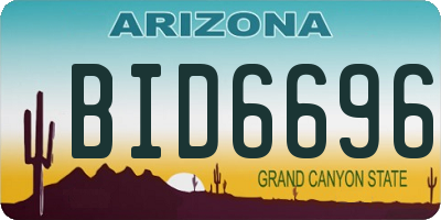AZ license plate BID6696