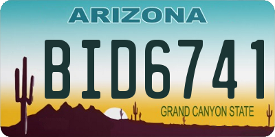 AZ license plate BID6741