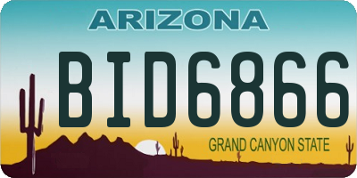 AZ license plate BID6866