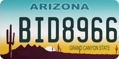 AZ license plate BID8966