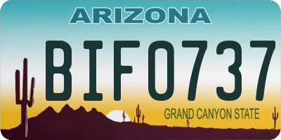 AZ license plate BIF0737