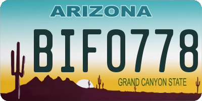 AZ license plate BIF0778