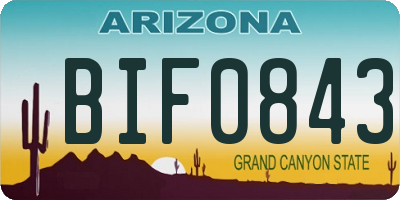 AZ license plate BIF0843