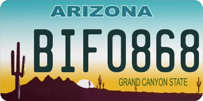 AZ license plate BIF0868