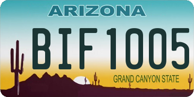 AZ license plate BIF1005