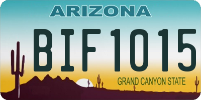 AZ license plate BIF1015