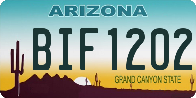 AZ license plate BIF1202