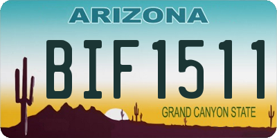 AZ license plate BIF1511
