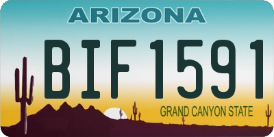 AZ license plate BIF1591