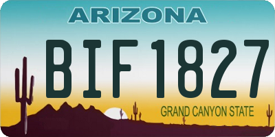 AZ license plate BIF1827