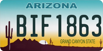 AZ license plate BIF1863