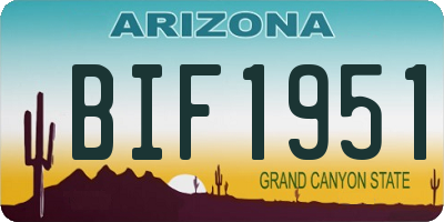 AZ license plate BIF1951