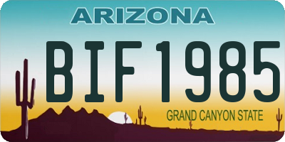 AZ license plate BIF1985