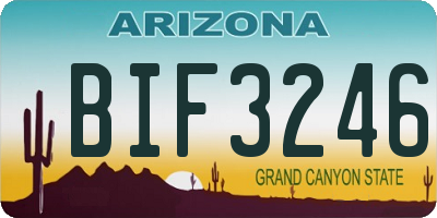 AZ license plate BIF3246